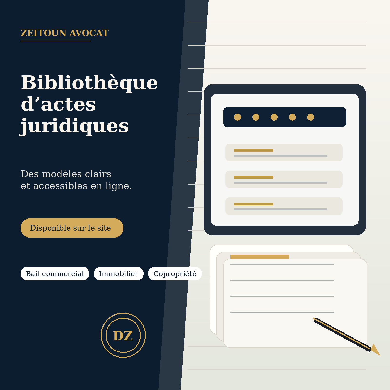 Bibliothèque d’actes juridiques en ligne du cabinet ZEITOUN AVOCAT