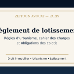 Règlement de lotissement règles d’urbanisme applicables aux colotis