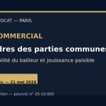 Bail commercial désordres parties communes responsabilité du bailleur