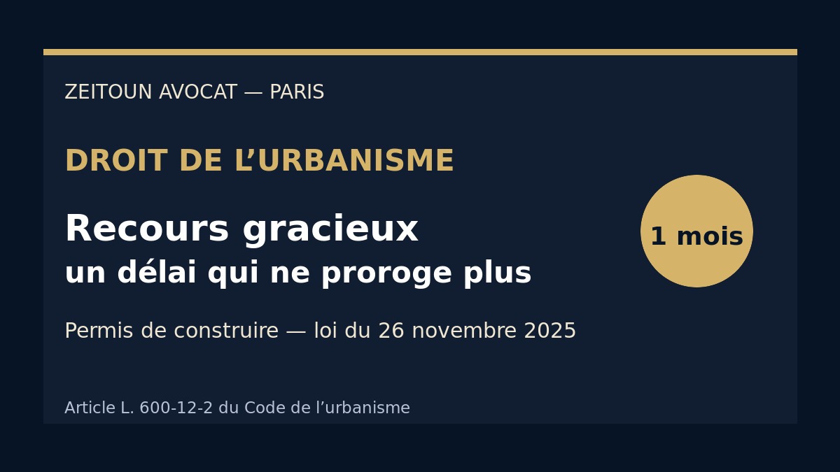 Recours gracieux en urbanisme et délai de recours contre un permis de construire