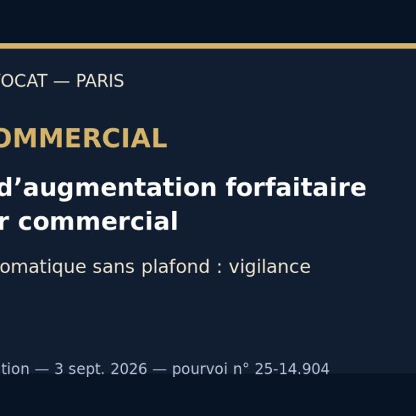 Bail commercial clause augmentation forfaitaire du loyer réputée non écrite