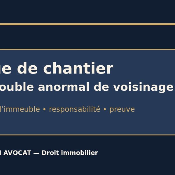 Grue de chantier survol d’immeuble et trouble anormal de voisinage